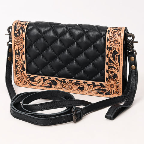 American Darling Handcrafted Western Leather Organiser Bag Floral Tooled Panel