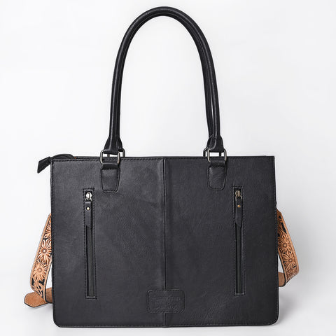 American Darling Hand-Tooled Floral Western Leather Tote Bag - Quilted Shoulder Purse