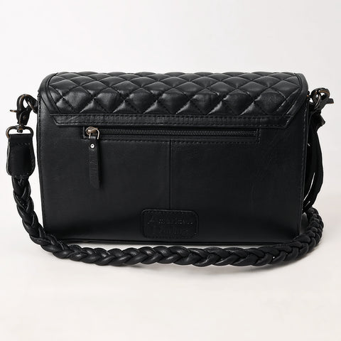 American Darling Hand-Tooled Western Leather Crossbody Bag with Fringe & Floral Carving