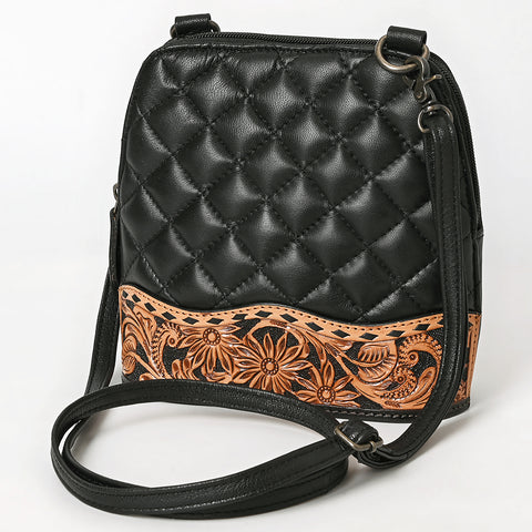American Darling Quilted Leather Crossbody | Hand-Tooled Floral Accent Bag