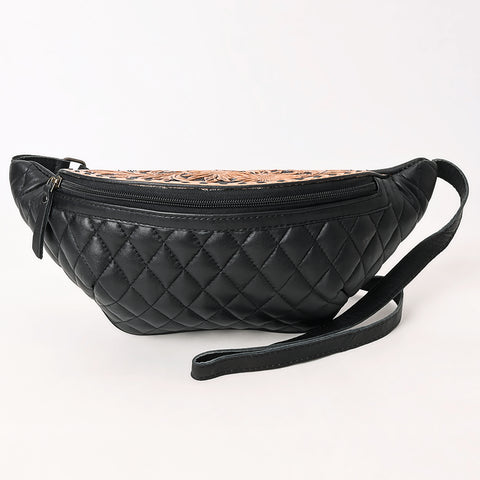 American Darling Quilted Leather Fanny Pack | Tooled Floral Waist Bag