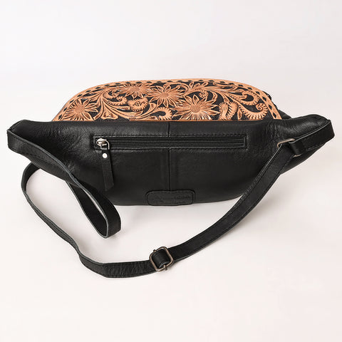 American Darling Quilted Leather Fanny Pack | Tooled Floral Waist Bag