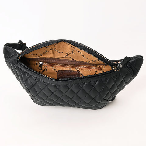 American Darling Quilted Leather Fanny Pack | Tooled Floral Waist Bag