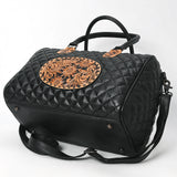 ADBG1681 Hand-Tooled Leather Duffel - Western Floral Business Bag by American Darling