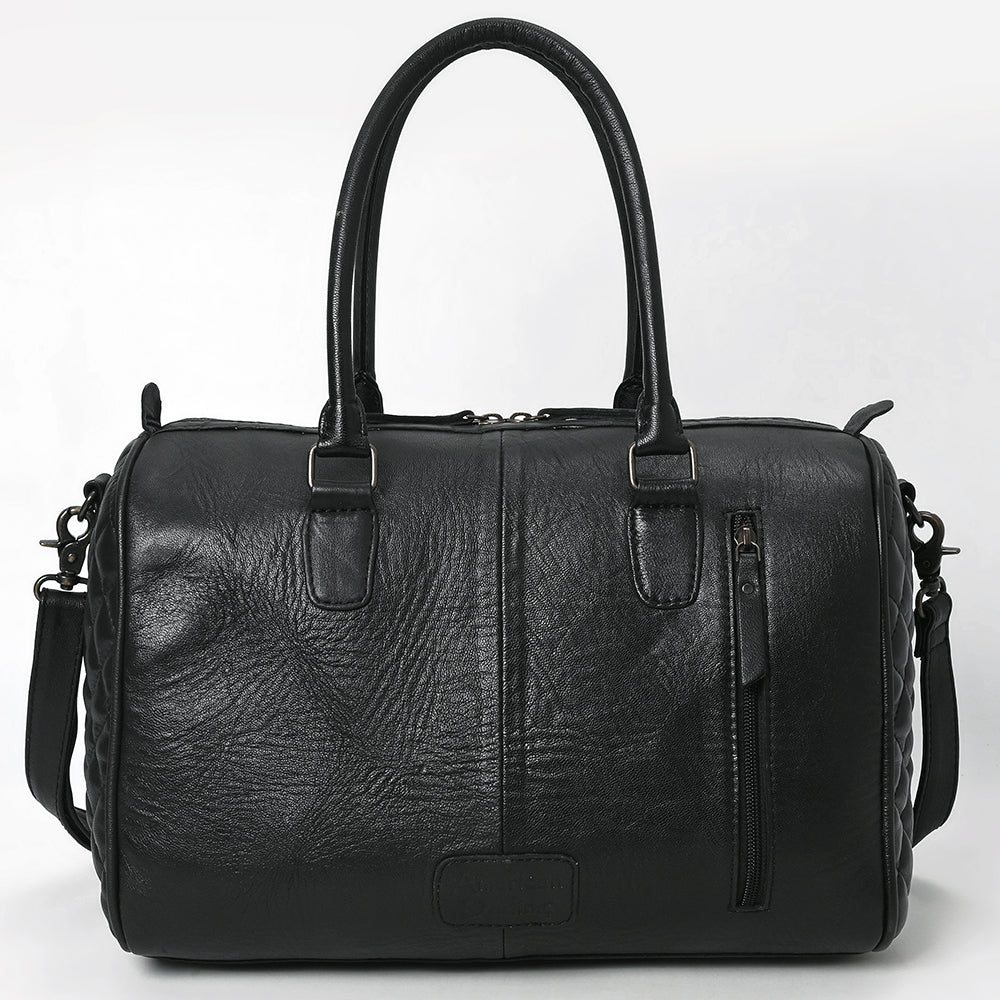 ADBG1681 Hand-Tooled Leather Duffel - Western Floral Business Bag by American Darling