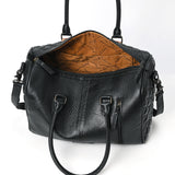ADBG1681 Hand-Tooled Leather Duffel - Western Floral Business Bag by American Darling