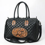 ADBG1681 Hand-Tooled Leather Duffel - Western Floral Business Bag by American Darling