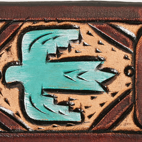 American Darling Hand Tooled Leather Scarf Ring - Vegetable-Tanned Sunflower Scarf Slide