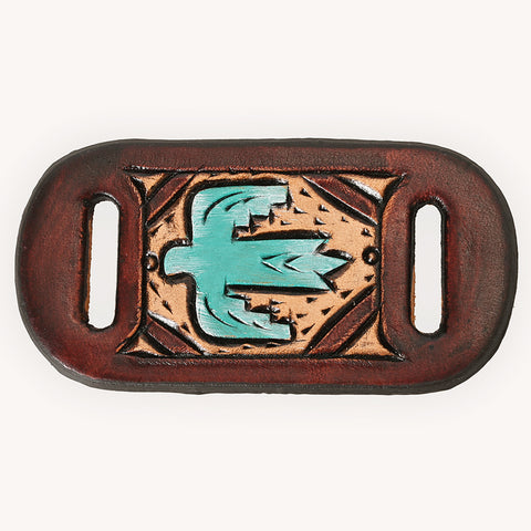 American Darling Hand Tooled Leather Scarf Ring - Vegetable-Tanned Sunflower Scarf Slide