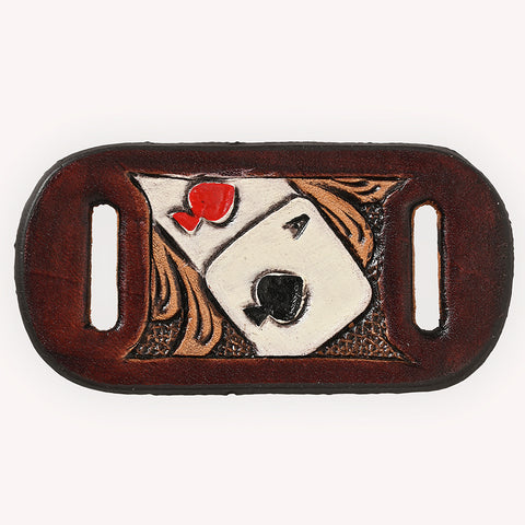 American Darling Hand Tooled Leather Scarf Ring - Vegetable-Tanned Sunflower Scarf Slide