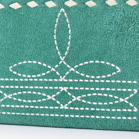 American Darling Genuine Suede Clutch Bag | Western Boot Stitched Wallet