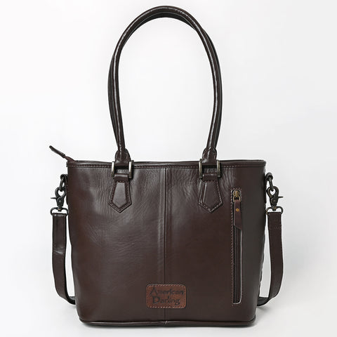 American Darling Quilted Leather Tote Bag | Hand-Tooled Floral Accent Carryall