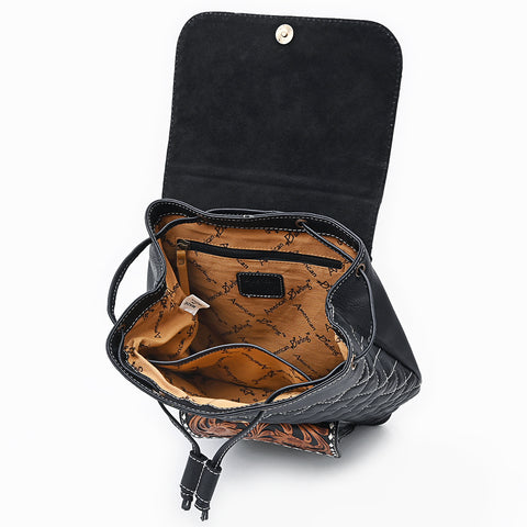 American Darling Hand Tooled Quilted Genuine Leather Backpack