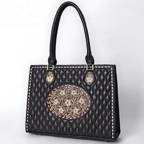 American Darling Hand Tooled Floral Carved Genuine Leather Tote Bag