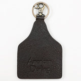 ADKRM135 Hand-Painted Leather Keyring � Sunset Desert Cactus Scene