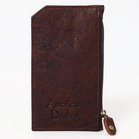 ADCCM113 Hand-Painted Leather Card Holder - Southwestern Cactus Design