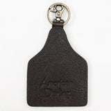 ADKRM138 Hand-Painted Tipi Leather Keyring � Western Tribal Landscape Art