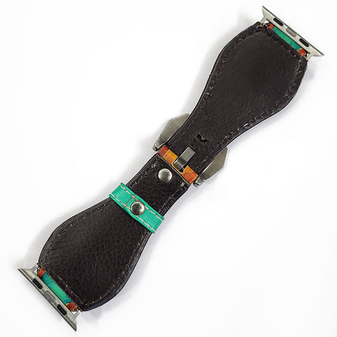 American Darling Hand Painted Leather I Watch strap - Western Cactus Series