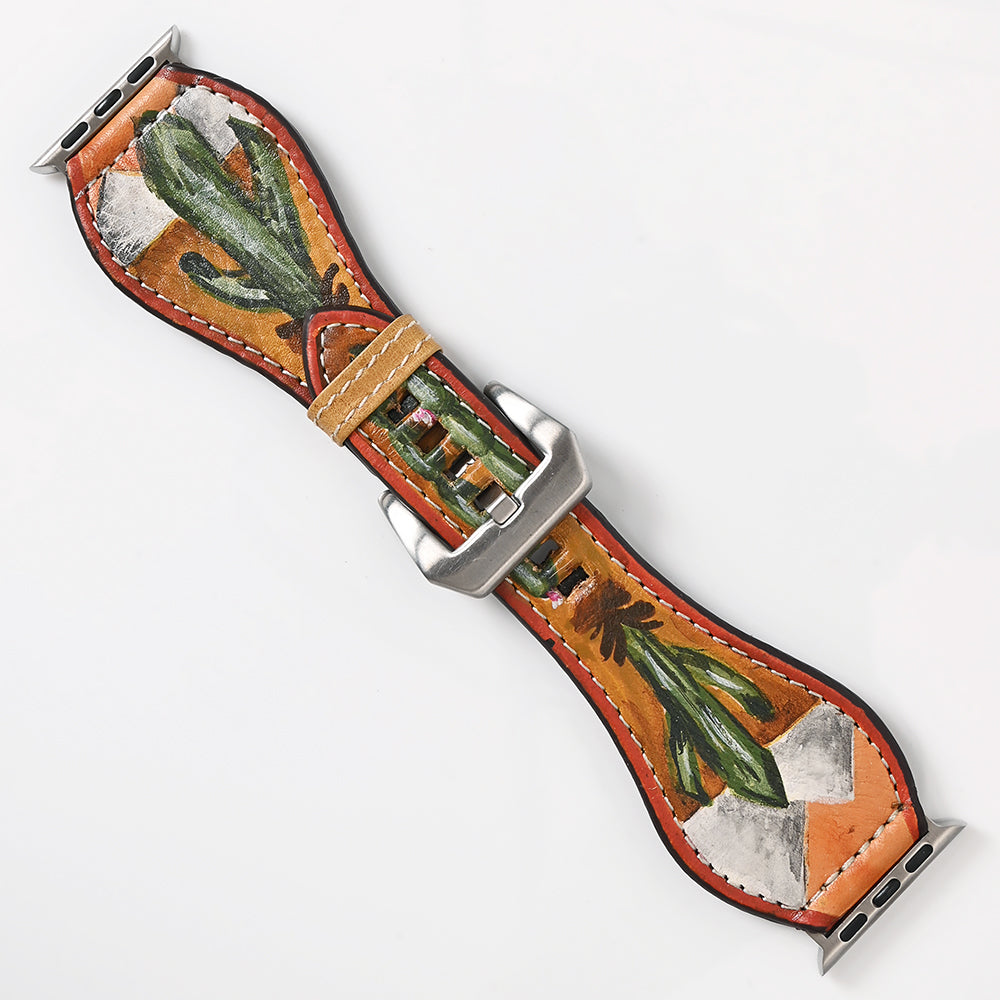 ADWAM127 Genuine Leather Hand Painted Smart I Watch Strap