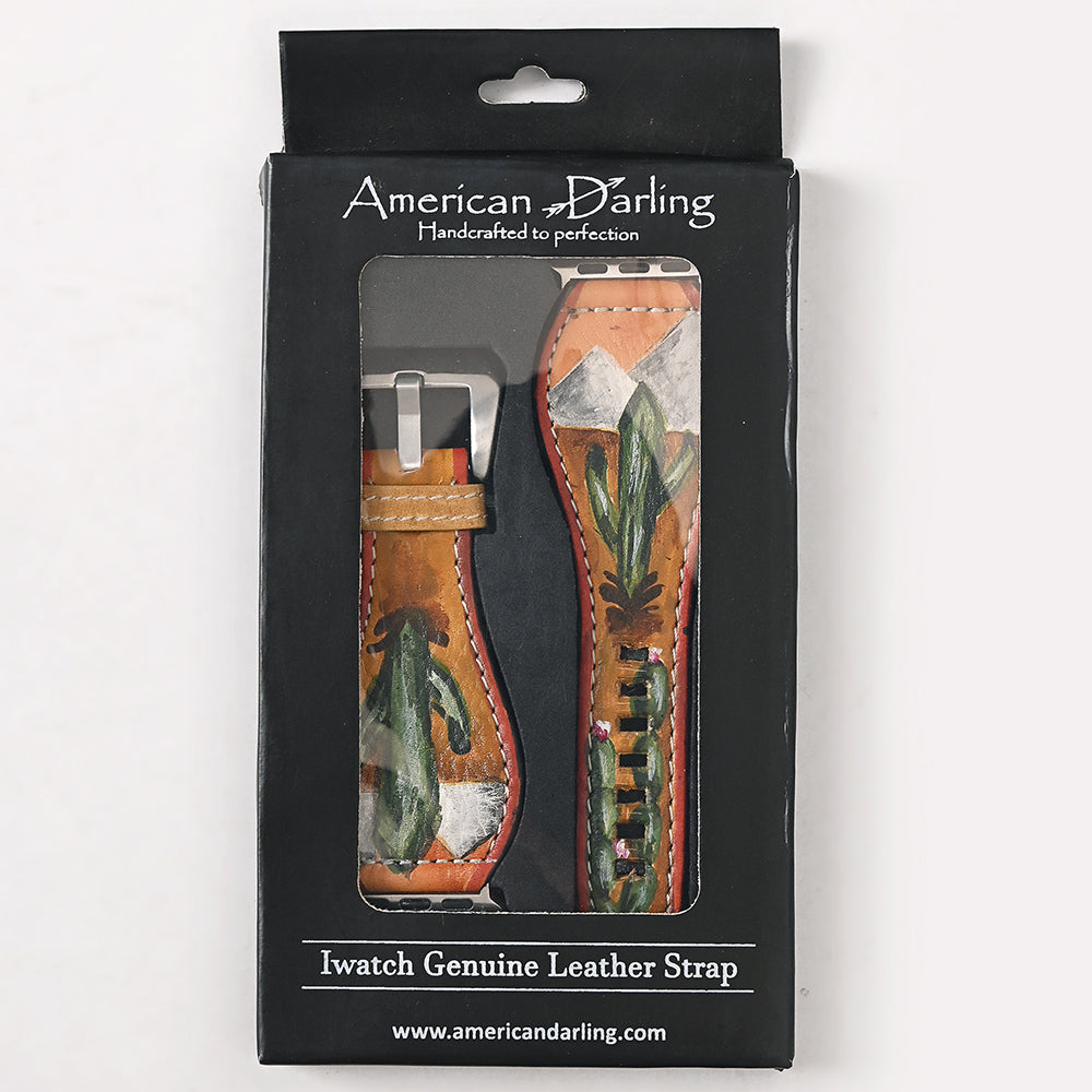 ADWAM127 Genuine Leather Hand Painted Smart I Watch Strap