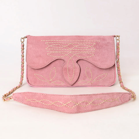 American Darling Boot Stitched Genuine Suede Leather Small Cross body Bag