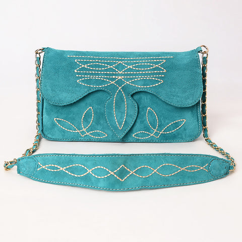American Darling Boot Stitched Genuine Suede Leather Small Cross body Bag