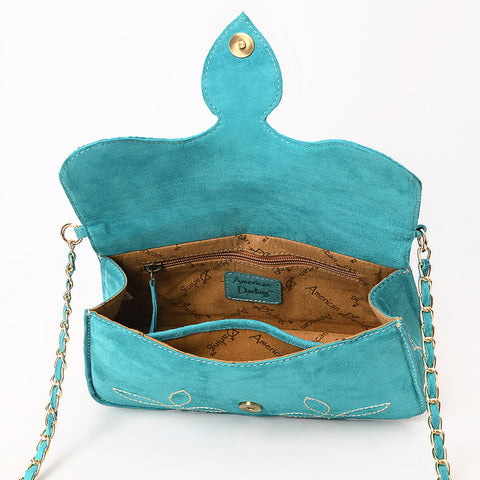 American Darling Boot Stitched Genuine Suede Leather Small Cross body Bag