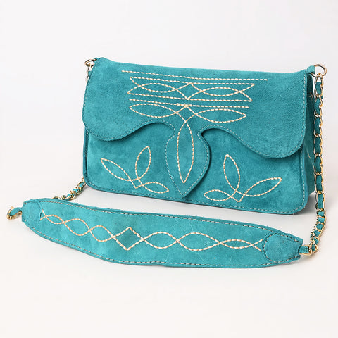 American Darling Boot Stitched Genuine Suede Leather Small Cross body Bag