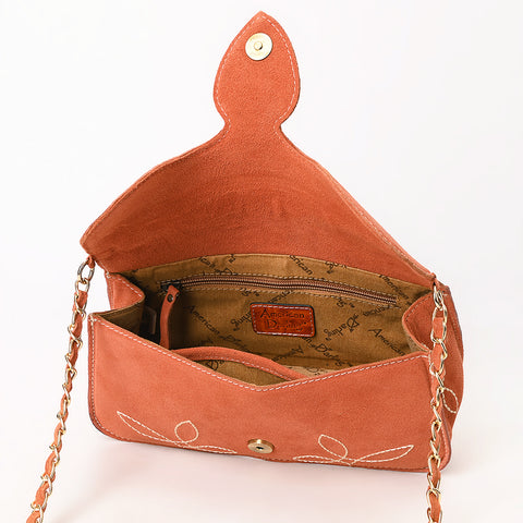 American Darling Boot Stitched Genuine Suede Leather Small Cross body Bag