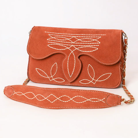 American Darling Boot Stitched Genuine Suede Leather Small Cross body Bag