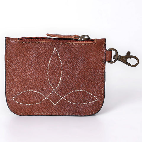 American Darling Hand Tooled Floral Genuine Leather Coin Purse