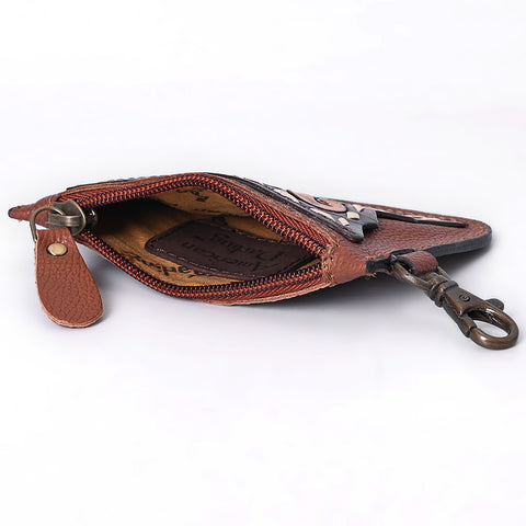 American Darling Hand Tooled Floral Genuine Leather Coin Purse
