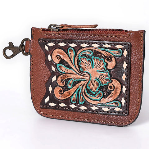 American Darling Hand Tooled Floral Genuine Leather Coin Purse
