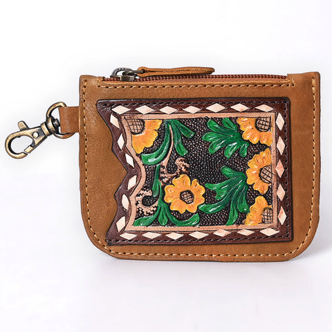 American Darling Hand Tooled Floral Genuine Leather Coin Purse