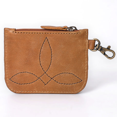 American Darling Hand Tooled Floral Genuine Leather Coin Purse