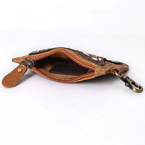 American Darling Hand Tooled Floral Genuine Leather Coin Purse