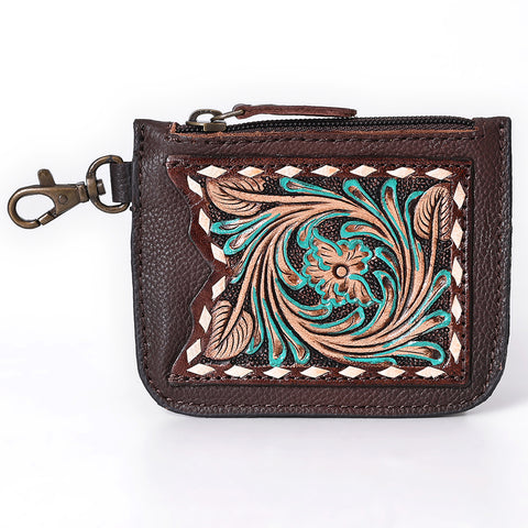 American Darling Hand Tooled Floral Genuine Leather Coin Purse