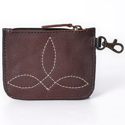 American Darling Hand Tooled Floral Genuine Leather Coin Purse