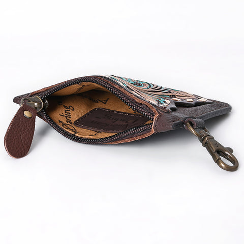 American Darling Hand Tooled Floral Genuine Leather Coin Purse