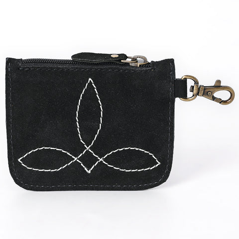 American Darling Hand Tooled Floral Carved Genuine Leather Coin Purse