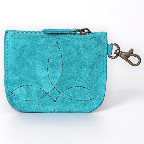 American Darling Hand Tooled Floral Carved Genuine Leather Coin Purse