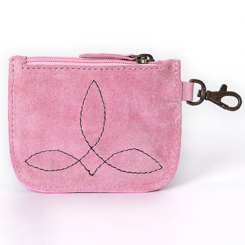 American Darling Hand Tooled Floral Carved Genuine Leather Coin Purse