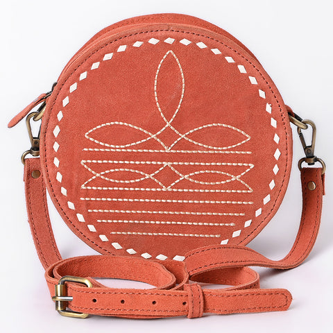 American Darling Boot Stitched Genuine Suede Leather Canteen Bag