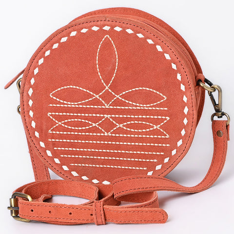 American Darling Boot Stitched Genuine Suede Leather Canteen Bag