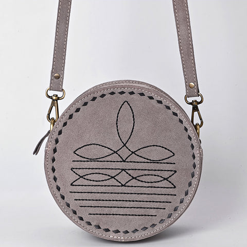 American Darling Boot Stitched Genuine Suede Leather Canteen Bag