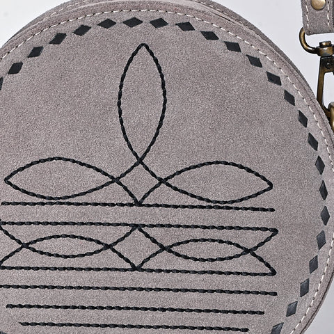 American Darling Boot Stitched Genuine Suede Leather Canteen Bag