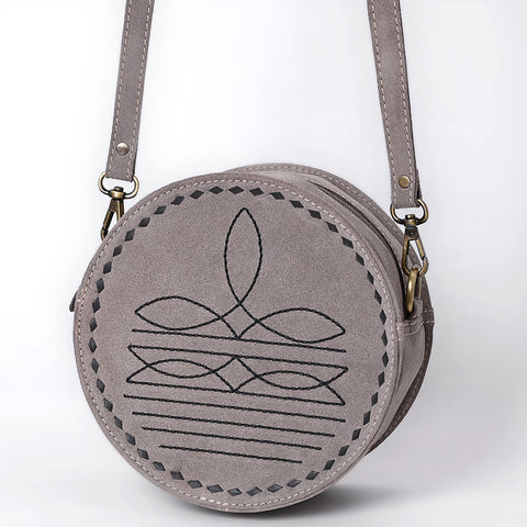 American Darling Boot Stitched Genuine Suede Leather Canteen Bag