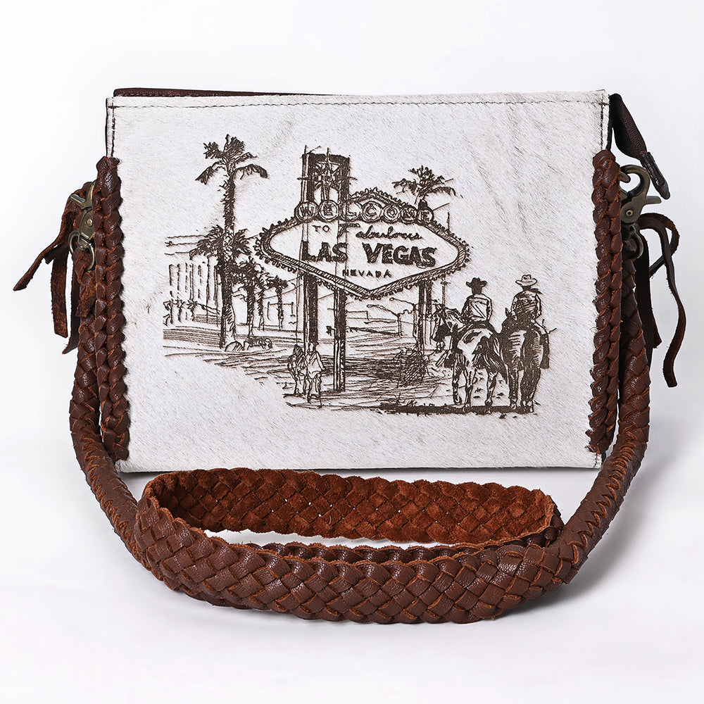 ADBGM589 Hair-On Leather Crossbody - Western Las Vegas Cowgirl Clutch Bag
