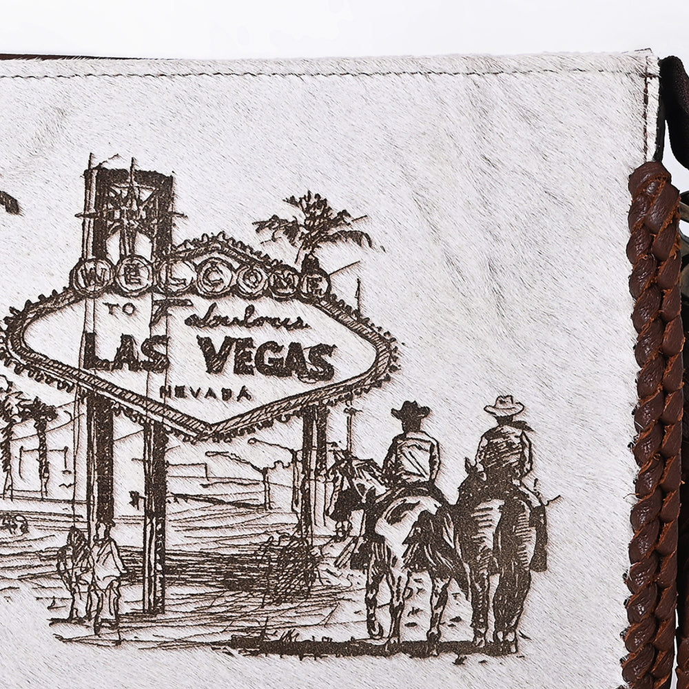 ADBGM589 Hair-On Leather Crossbody - Western Las Vegas Cowgirl Clutch Bag