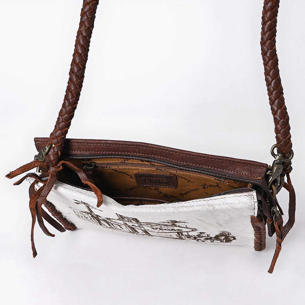 ADBGM589 Hair-On Leather Crossbody - Western Las Vegas Cowgirl Clutch Bag